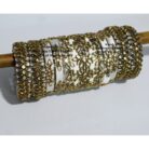Kbangle223 All White Kundan Bangles