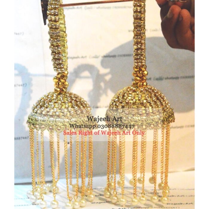 Golden Bridal Kaleera With Pearls