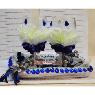 Handmade Blue Couple GlassTray