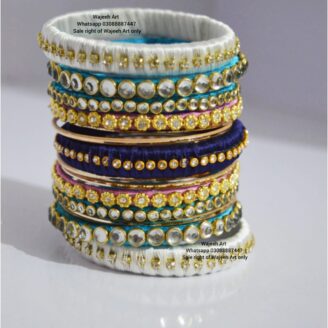 kBangle200 Handmade White & Multicolor Bangles