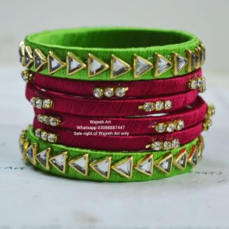 kBangle237 2 color handmade kundan bangles