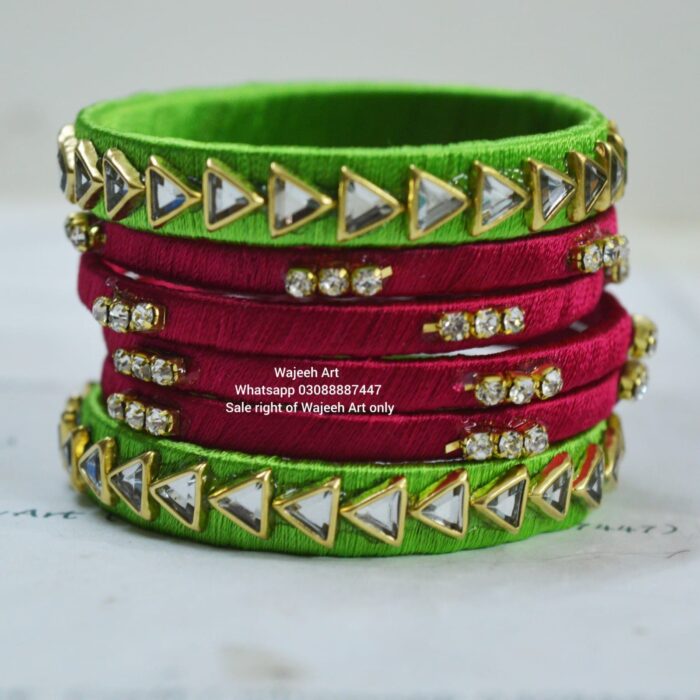 kBangle237 2 color handmade kundan bangles