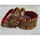 kBangle255 6pcs of Red and Maroon Kundan Bangles