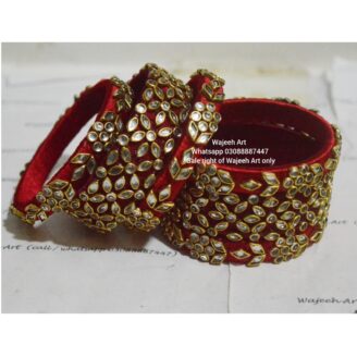 kBangle255 6pcs of Red and Maroon Kundan Bangles