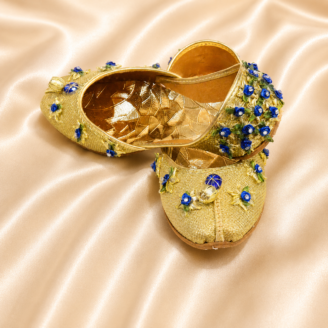 Shoe01 Golden Handmade Gota Khussa