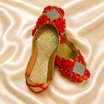Shoe07 Red Flower Handmade Khussa