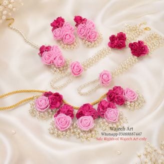 Baby Pink Artificial Flower Jewellery