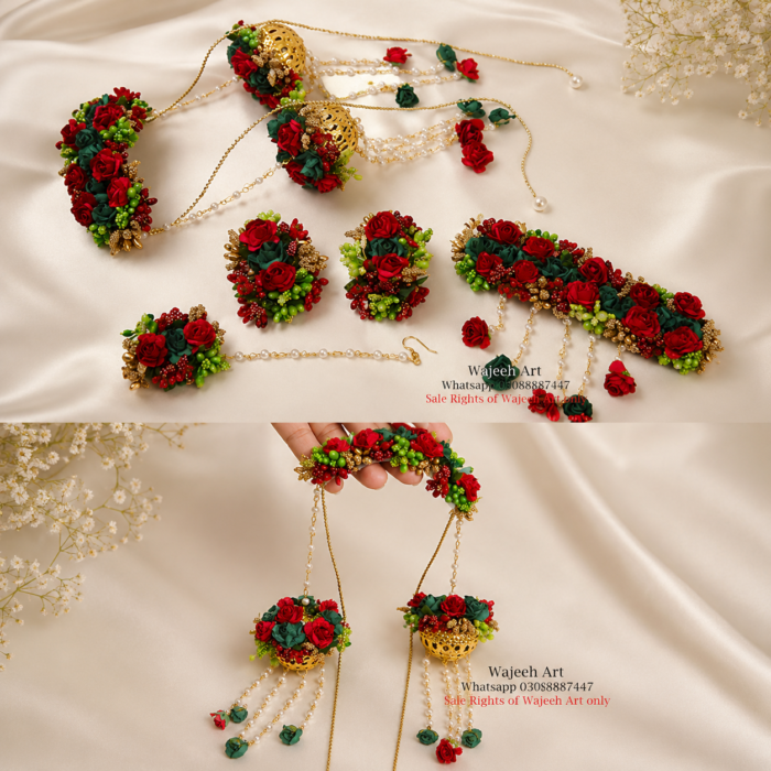 Red Rose Artificial Flower Jewellery