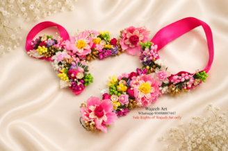 FJewel28 Pair of Artificial Floral Ring Bracelet