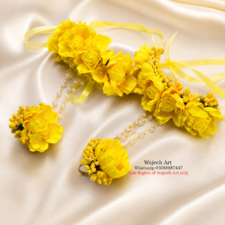 FJewel21 Yellow Artificial Flower Angalas
