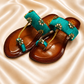 Shoe38 Handmade Kundan Kolhapuri Chappal