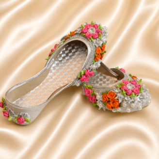 Shoe24 Silver Gota Khussa
