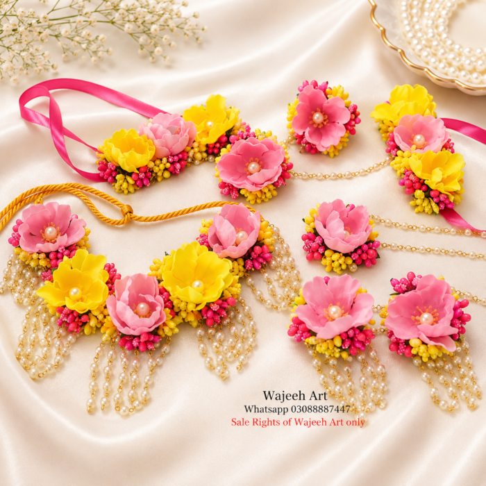 FJewel27 Handmade Floral Jewellery Set For Mehndi & Mayon