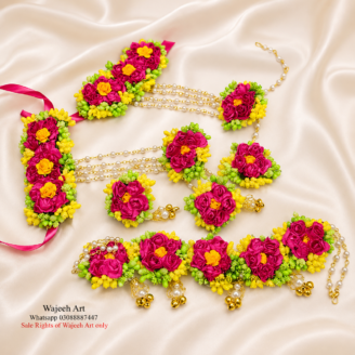 FJewel07 3 Color Artificial Flower Jewellery With Pearls
