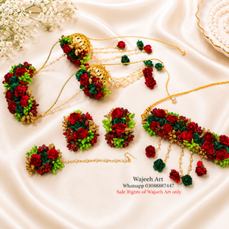 Red Rose Artificial Flower Jewellery