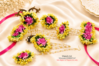 FJewel37 Artificial Floral Jewellery Set For Mehndi Brides