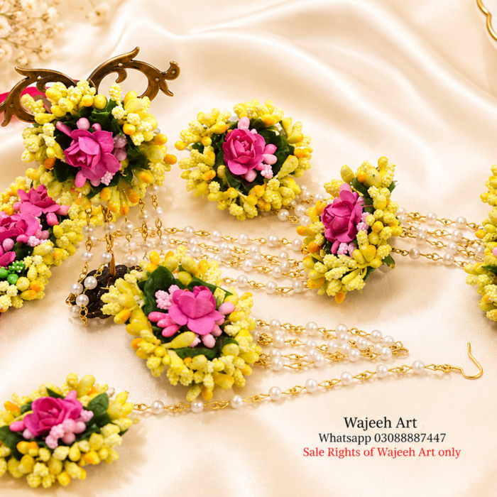 FJewel37 Artificial Floral Jewellery Set For Mehndi Brides