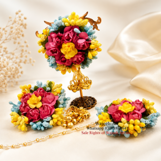 FJewel35 Artificial Flower Bindi & Jhumka