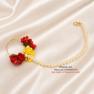 FJewel30 Artificial Flower Bridal Nath For Mehndi & Mayon