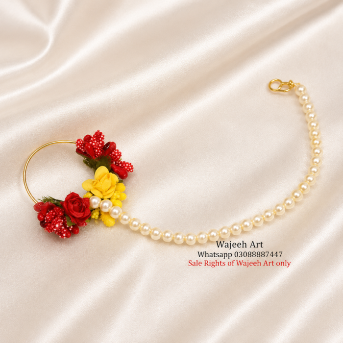 FJewel30 Artificial Flower Bridal Nath For Mehndi & Mayon