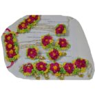 Perfect 3 Color Artificial Flower Jewellery With Pearls For Mehndi
