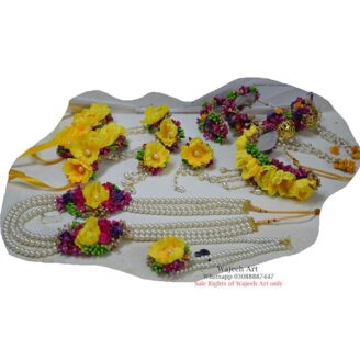 FJewel14 Special Artificial Flower Jewellery Set With Pearl Malaa