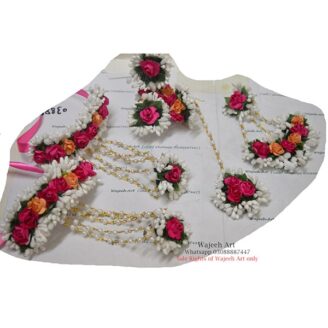 handmade motia inspired artificial flower jewellery set