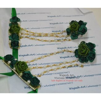 FJewel38 Green Artificial Floral Ring Bracelet For Wedding