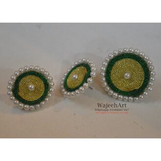 GJewel210 Gota/Pearl Earring & Ring Jewellery Set