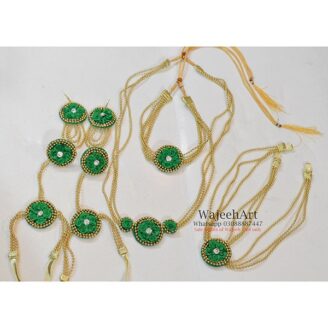 GJewel212 Double Gota Jewellery Set With Matha Patti