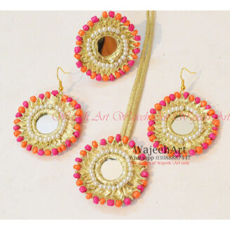 GJewel213 Gota Earrings With Bindiya & Ring For Bridesmaids