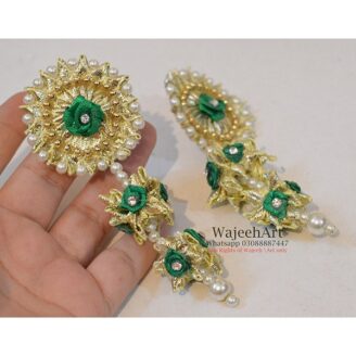 GJewel222 Golden Gota Long Earrings With Pearls