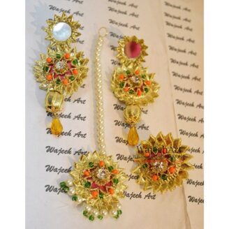 GJewel242 Gota Patti Jewellery Set of Earrings Bindiya & Ring