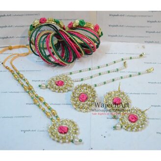GJewel232 Gota Jewellery Set With Matching Gota Bangles