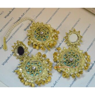 GJewel235 Gota Jewellery Set of Earrings & Bindiya