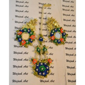 GJewel239 Multi Color Gota Patti Jewellery Earrings & Bindiya
