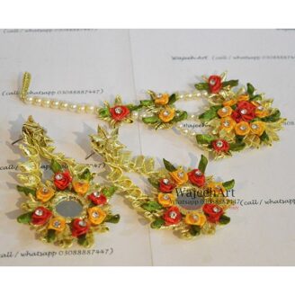 GJewel240 Gota Patti Jewellery Set of Jhoomar & Earrings