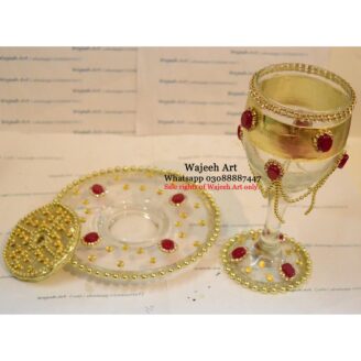Handmade GlassTray With Lid For Wedding Events
