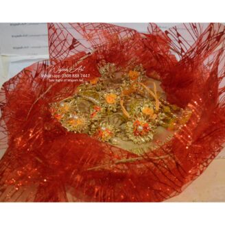 Handmade GlassTray With Red Shimmery Cover