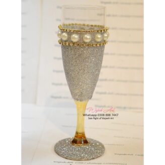 Handmade Customized Silver Wedding Day Glass