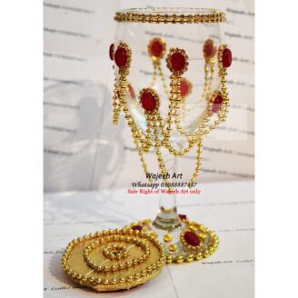 Handmade Red Jewel Wedding Glass