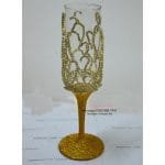 Handmade Classic Wedding Dhoodh Pilai Glass With Golden Base