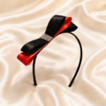 HairAcc07 Simple Black Bow Head Hairband For Girls