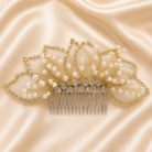HairAcc10 Pearls Hair Comb Clip