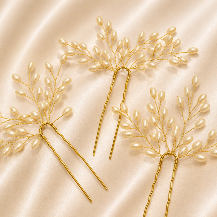 HairAcc28 Pearls Hairbun Pins