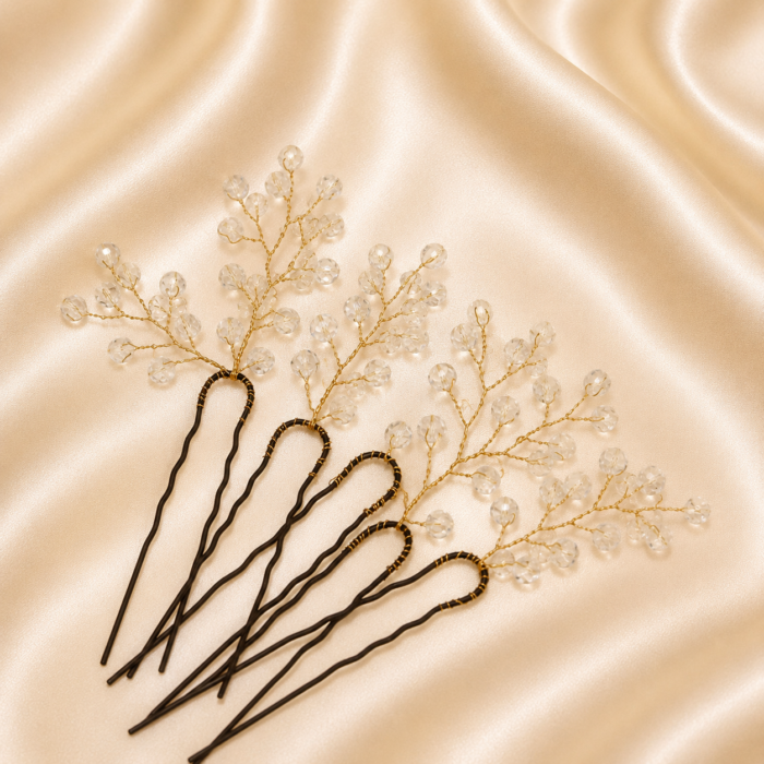 HairAcc41 45 HairAcc41 Crystal Pearls Hairbun Pins