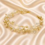 HairAcc49 Golden Pearls Head Hairband for Girls