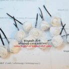 HairAcc53 Customized White Rose Hairpin