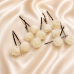 HairAcc53 Customized White Rose Hairpin