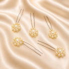 HairAcc54 Pearl Flower HairPin